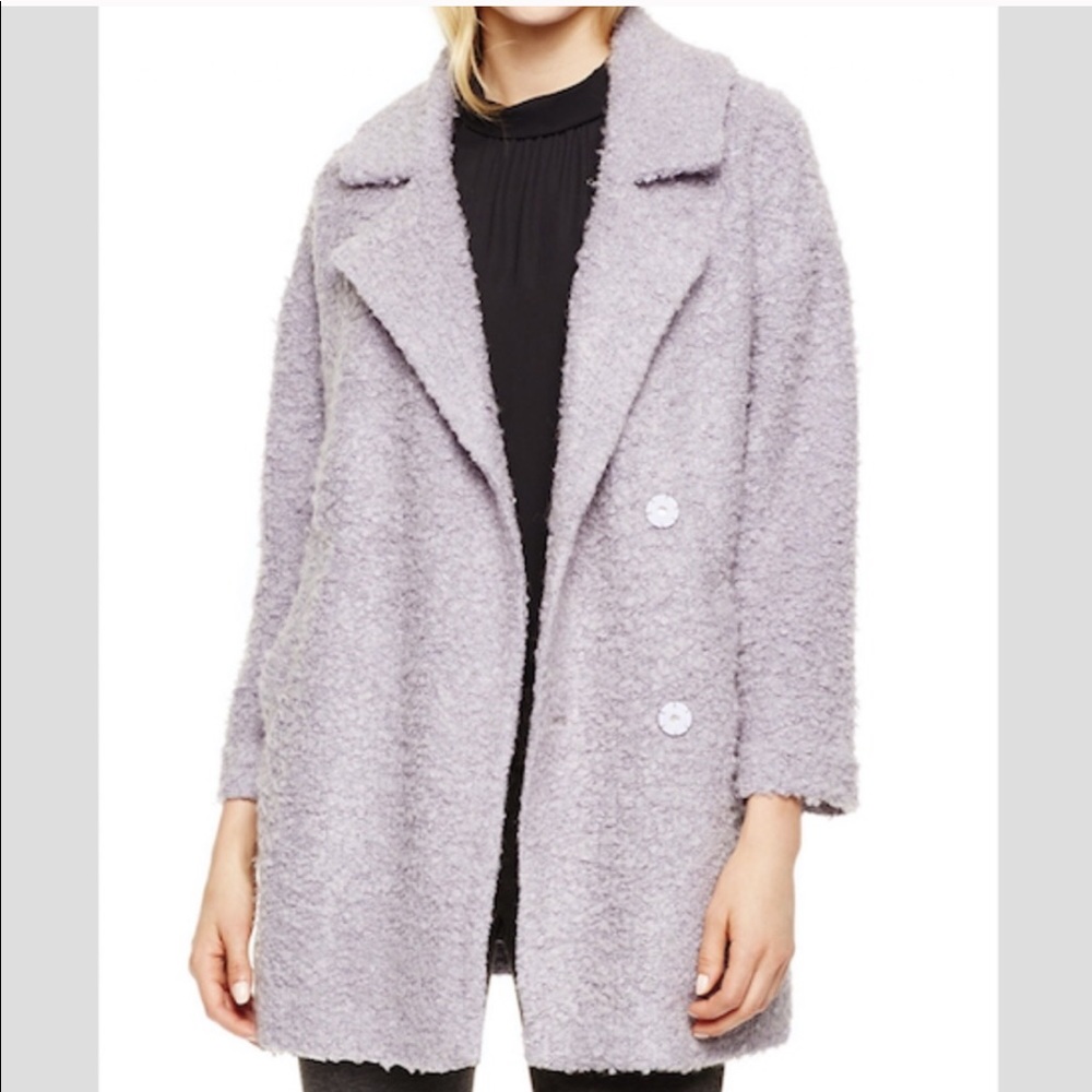 Vince Camuto purple grey knit coat